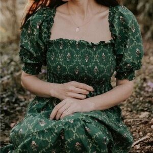 Hill House Green Floral Maxi Dress